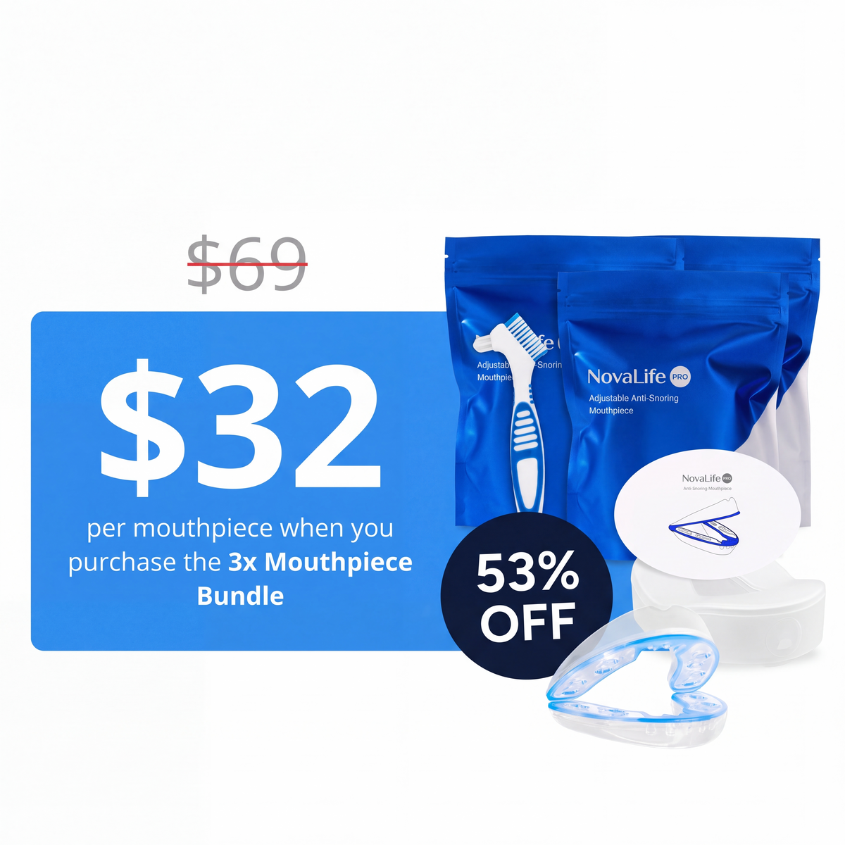 NovaLife Pro Anti-Snoring Mouthpiece (Buy 2)