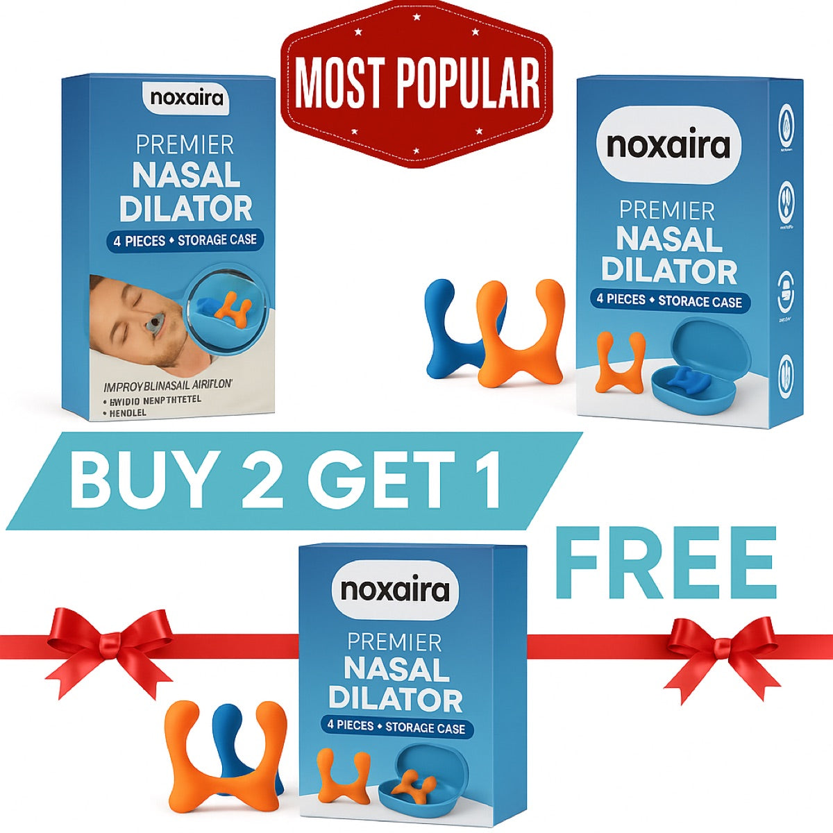 Noxaira Nasal Dilator — 12-Piece Pack (Buy 2 Get 1 Free)
