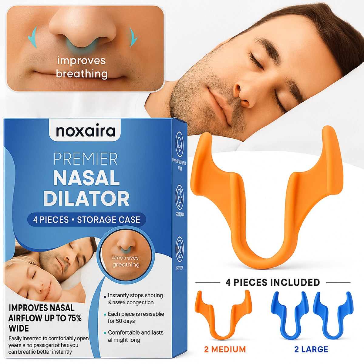 Noxaira Nasal Dilator — 4-Piece Pack